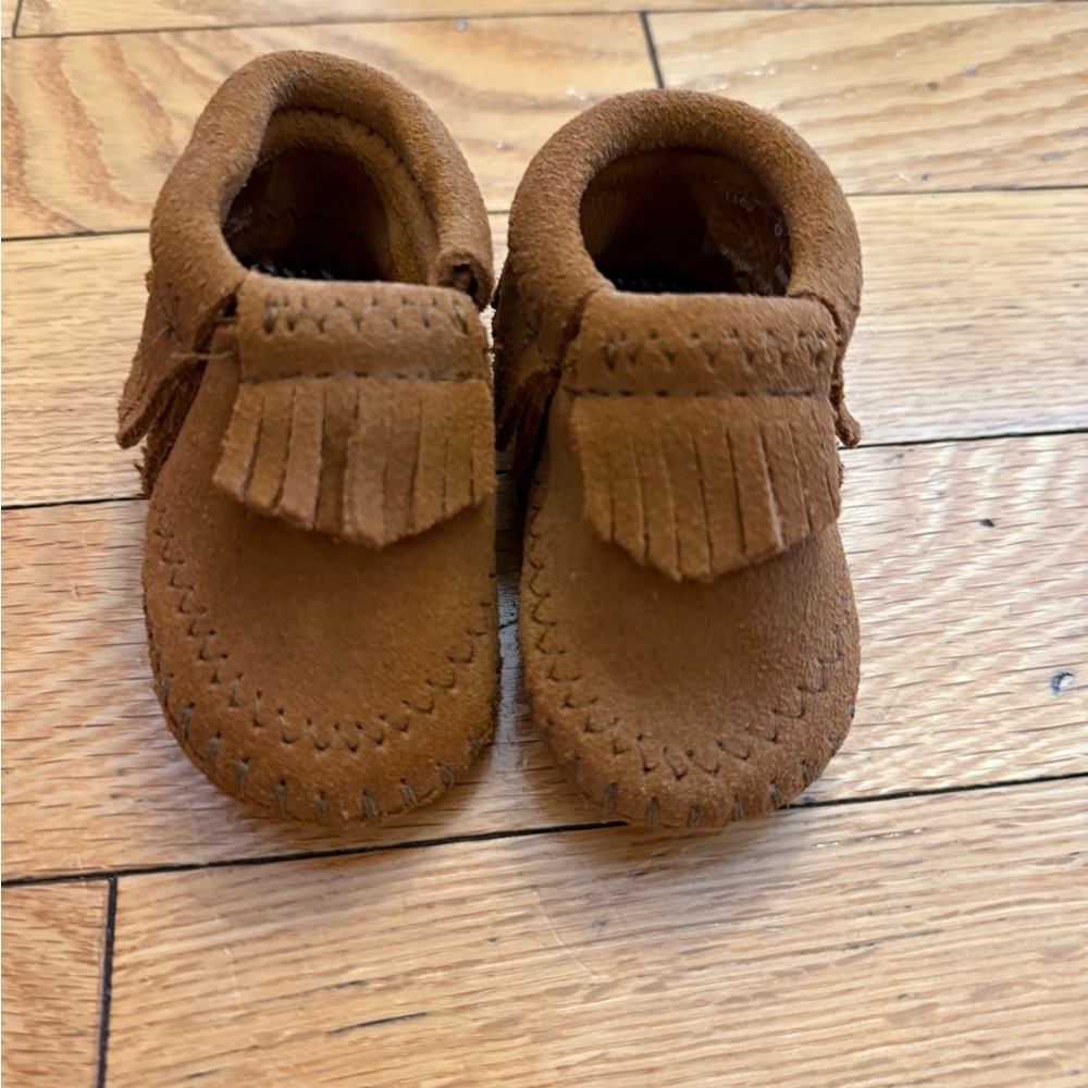 Minnetonka Brown Kids Moccasins